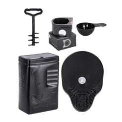 Kit Acessórios Tereré Black Erva Premium – Porta Erva + Pingadeira + Porta Copo Térmica + Scoop + Extrator
