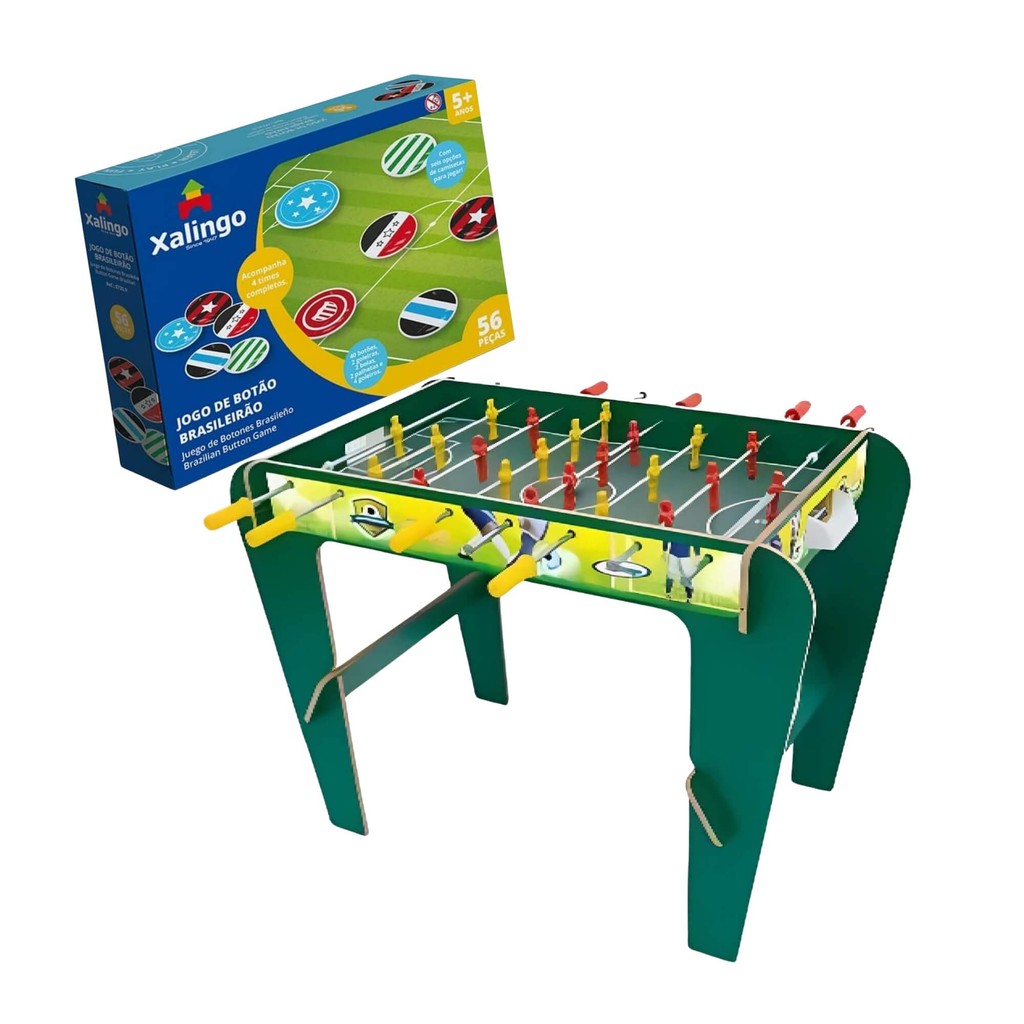 Kit Mini Pebolim Super Copa Xalingo + Jogo de Botão Brasileirão com 4 Times Xalingo