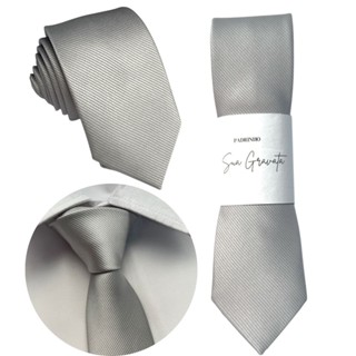 Gravatas Cinza Claro Slim Riscadinha em Oferta na Shopee