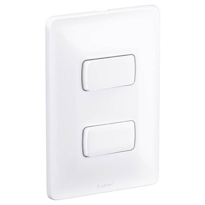 Interruptor Legrand Pial Zeffia - Duplo - 10A - Branco - 680101 em Oferta na Shopee