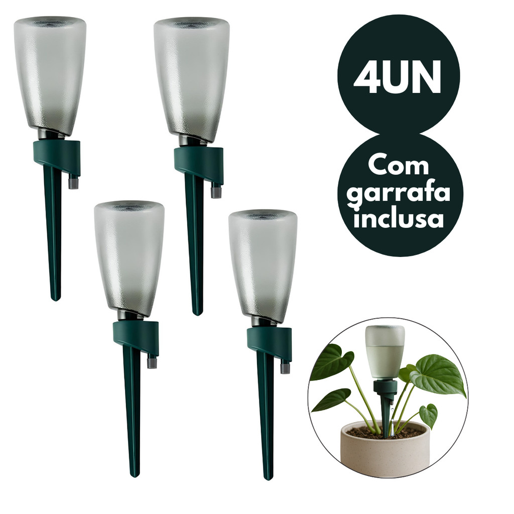 4 Gotejador Irrigador C/ Garrafas Planta Automático Regador