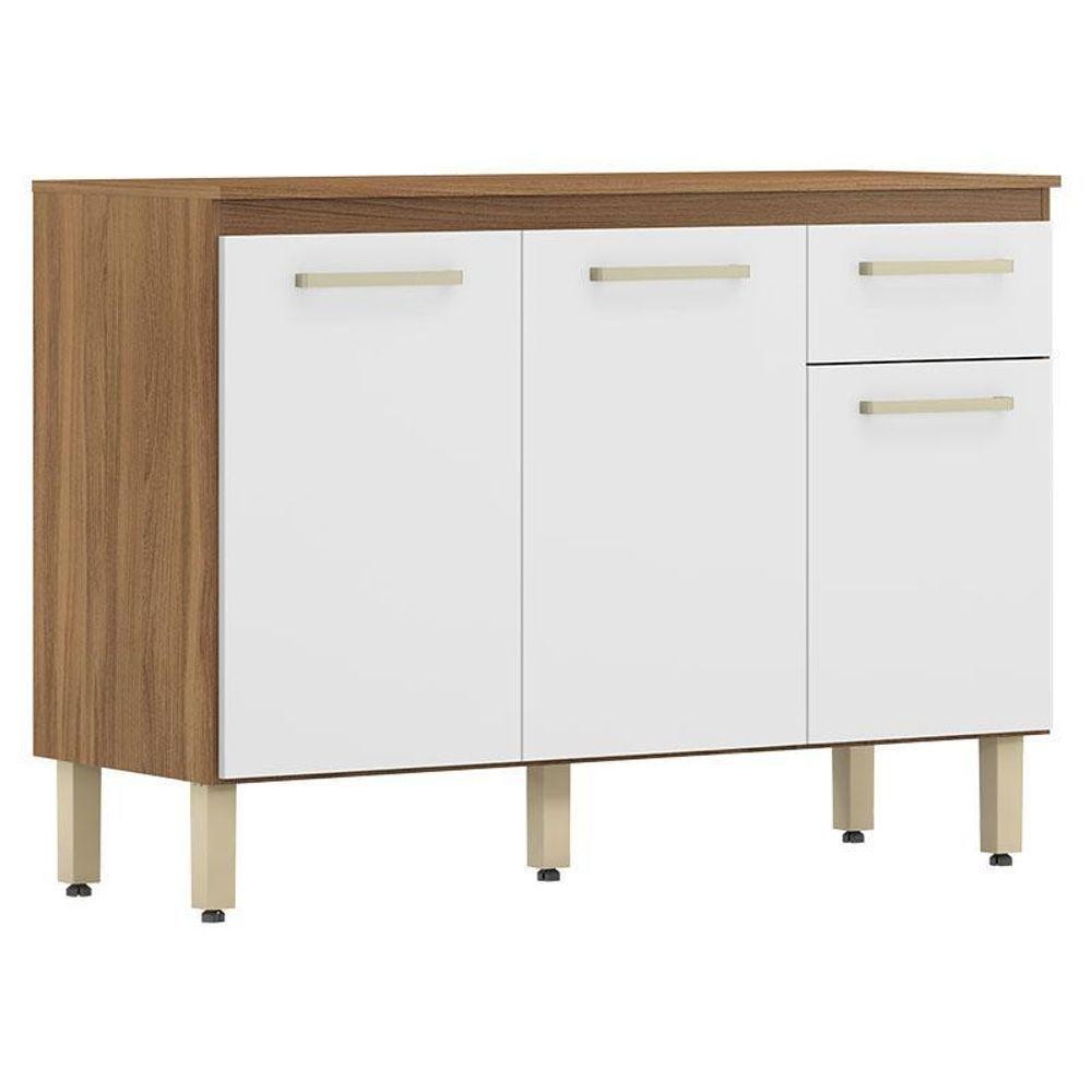 Balcão De Cozinha Dama Com Tampo 120 Cm Amendola Branco - Demóbile - Home & Living