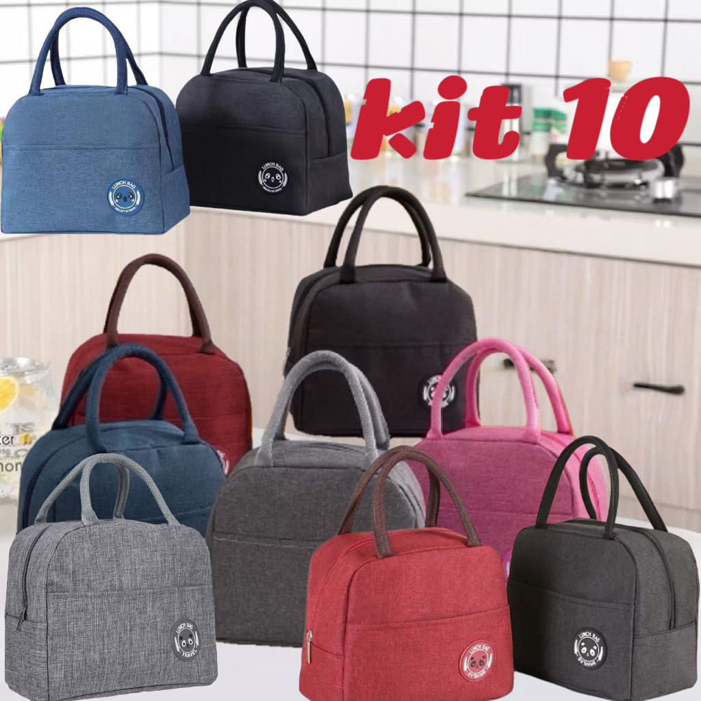 Kit 10  Bolsa Térmica Portátil Com Isolamento Térmico De Desenho