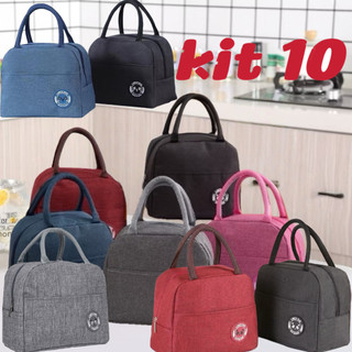 Kit 10  Bolsa Térmica Portátil Com Isolamento Térmico De Desenho