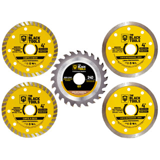 Kit 5 Peças Disco Diamantado Turbo + Serra Circular 115mm The Black Tools em Oferta na Shopee