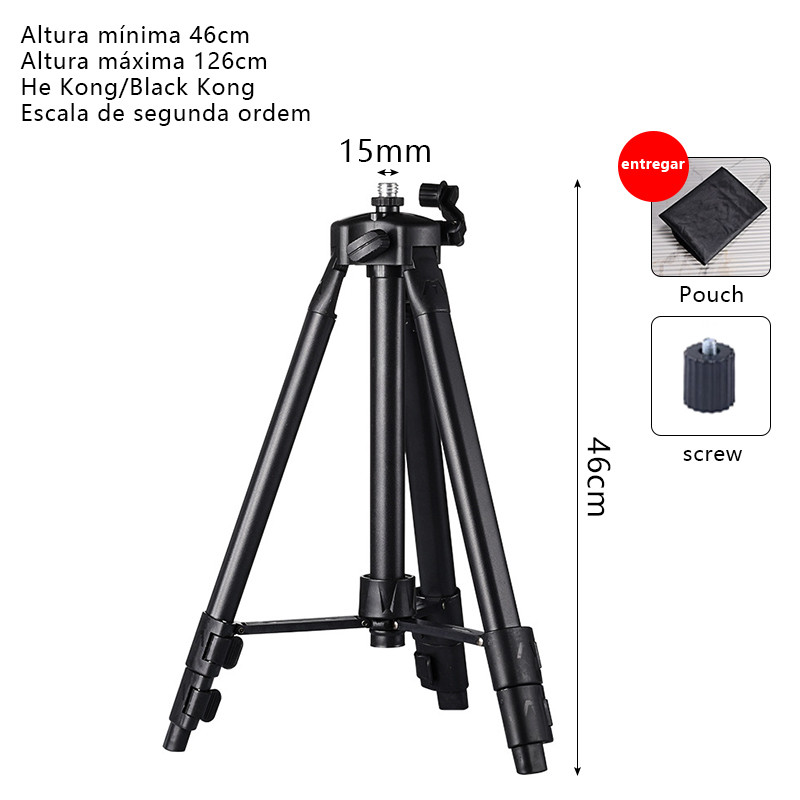 1,2 m preto Tripé telescópico para nivelamento a laser Fornecido com parafusos