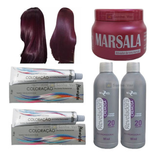 Kit Vinho Marsala 2 Tinta 1 Matizador 250g 2 Ox Mairibel em Oferta na Shopee