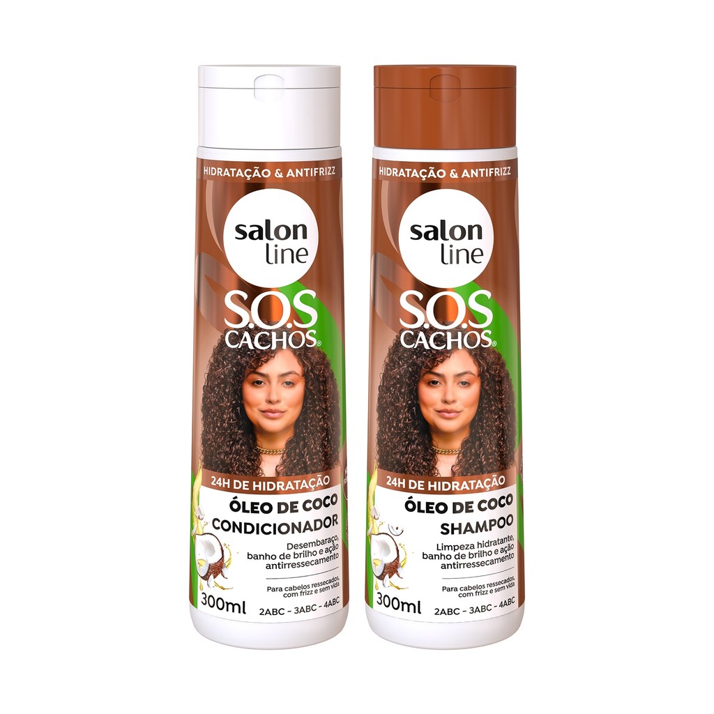 Kit Shampoo e Condicionador SOS Cachos Coco 300ml Salon Line - Beauty