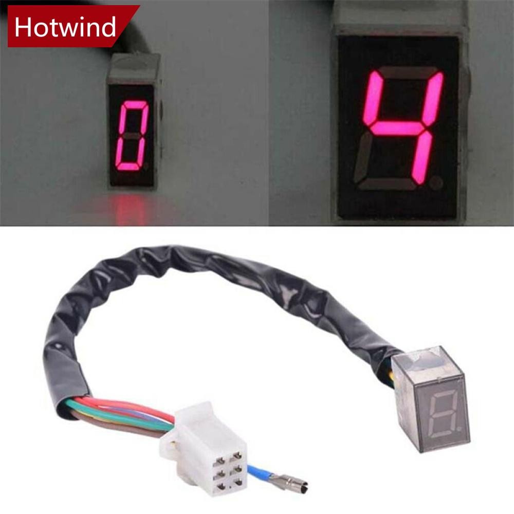 HOTWIND Universal Motocicleta Indicador De Engrenagem Digital LED 5 Display Velocímetro Alavanca Mudança Sensor Q6R8 em Oferta na Shopee