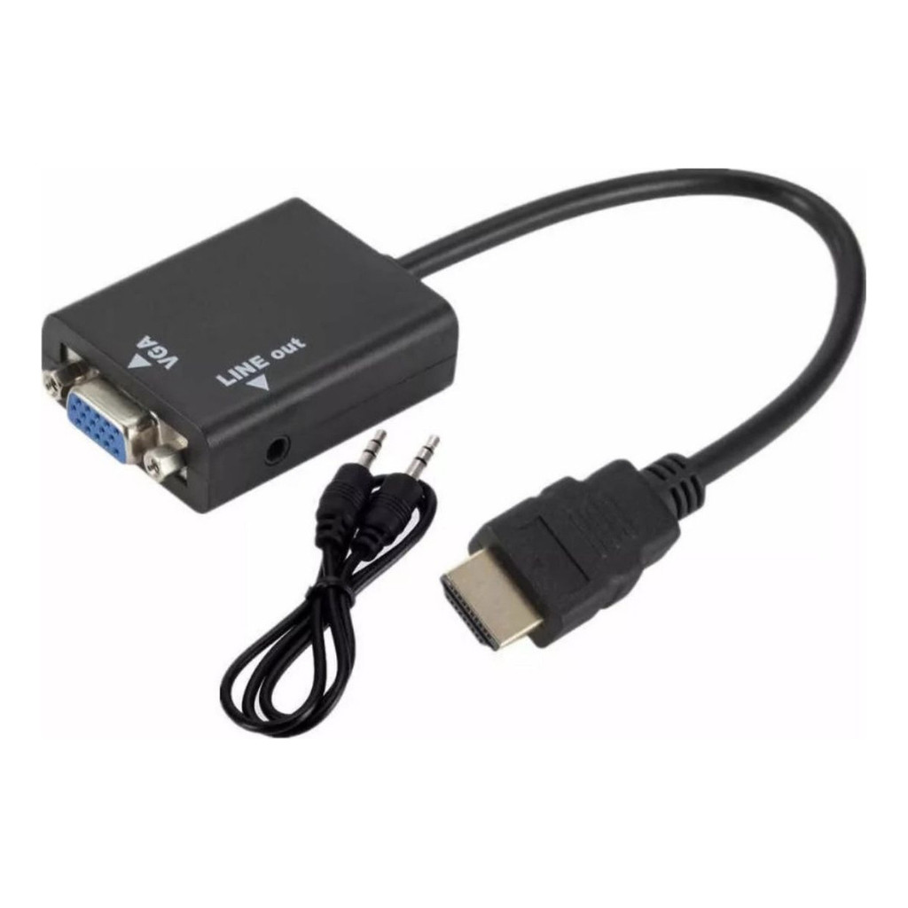 Cabo Conversor Adaptador Hdmi Macho Para Vga Macho C/ P2