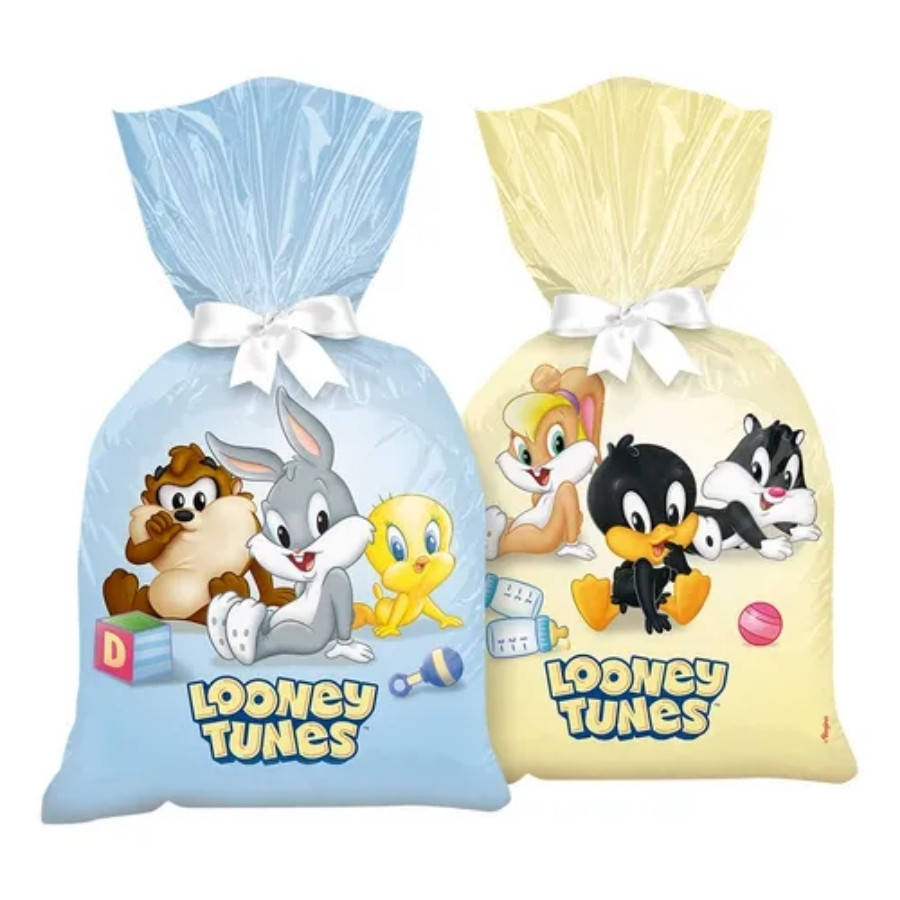 Sacola Plástica - Looney Tunes Baby - 14x27cm - 8 unidades - Rizzo