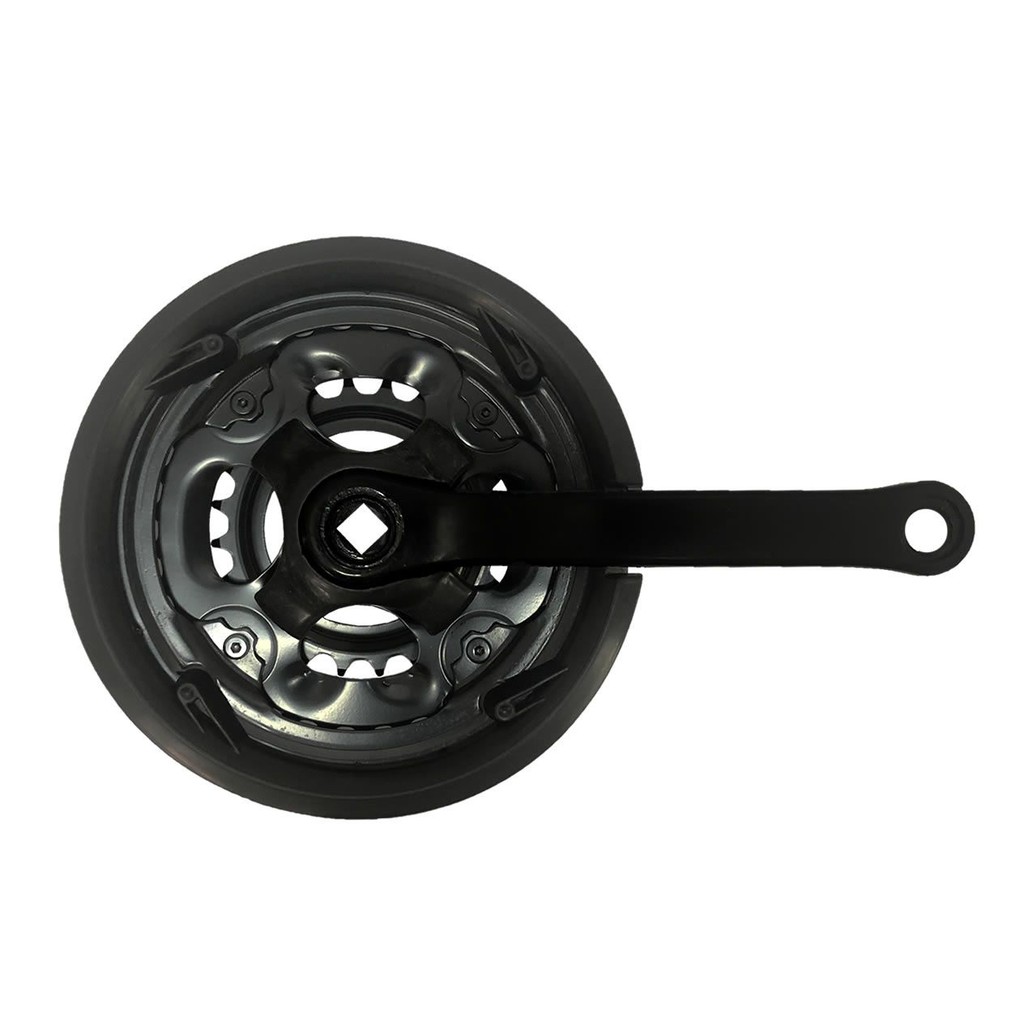 Pedivela Triplo 24-34-42 Dentes 170mm com Protetor Aço Preto em Oferta na Shopee