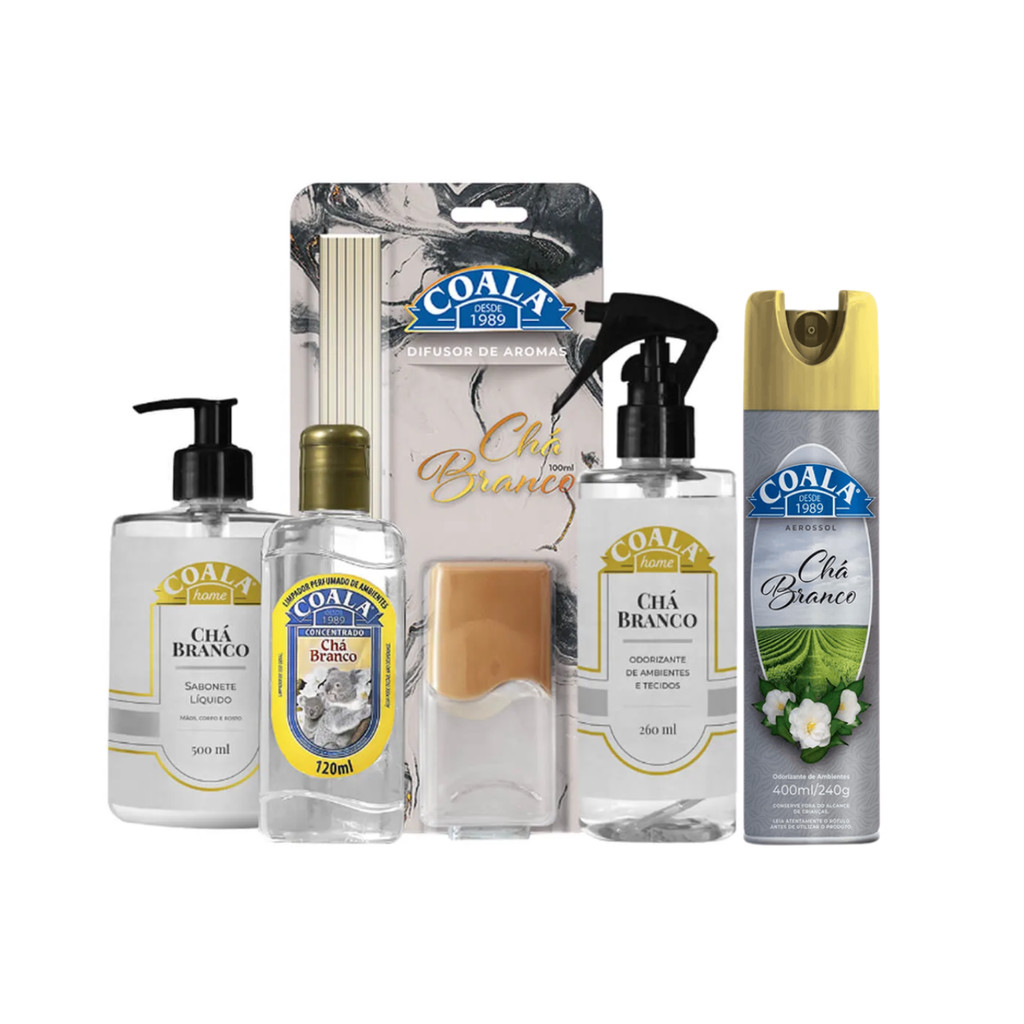 kit 5 Itens Completo Coala Home Chá Branco