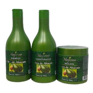 Kit Capilar Maycrene Óleo de Abacate 500ml - Shampoo + Condicionador + Máscara Hidratação Intensa em Oferta na Shopee