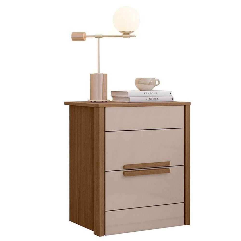 Mesa De Cabeceira Dhara feito na cor Carvalho Fendi - Moval