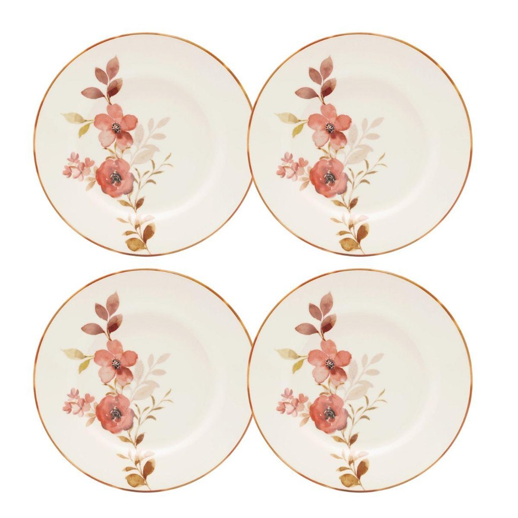Jogo de 4 Pratos Fundos 21,5 Cm Donna Chá das 5 em Oferta na Shopee