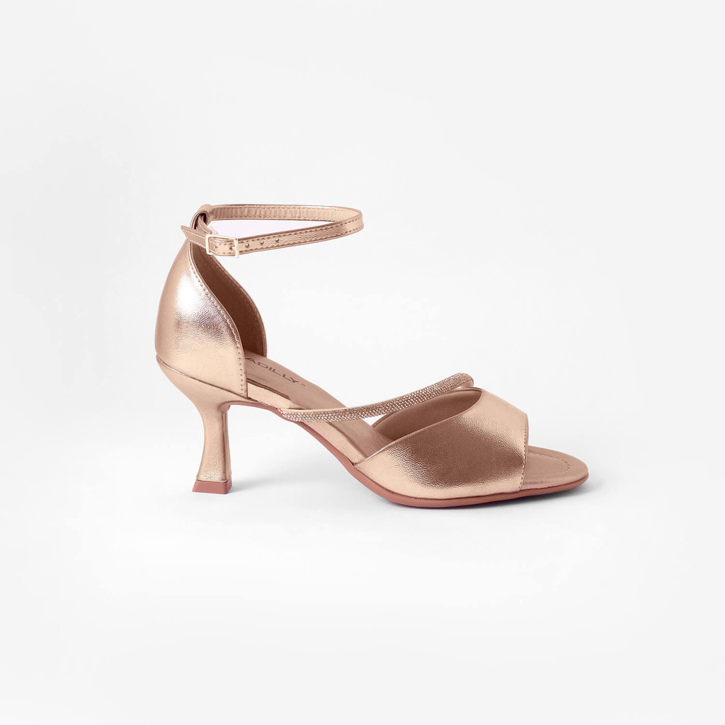 Sandália Andreia Salto Alto Ouro Rosado - Women Shoes