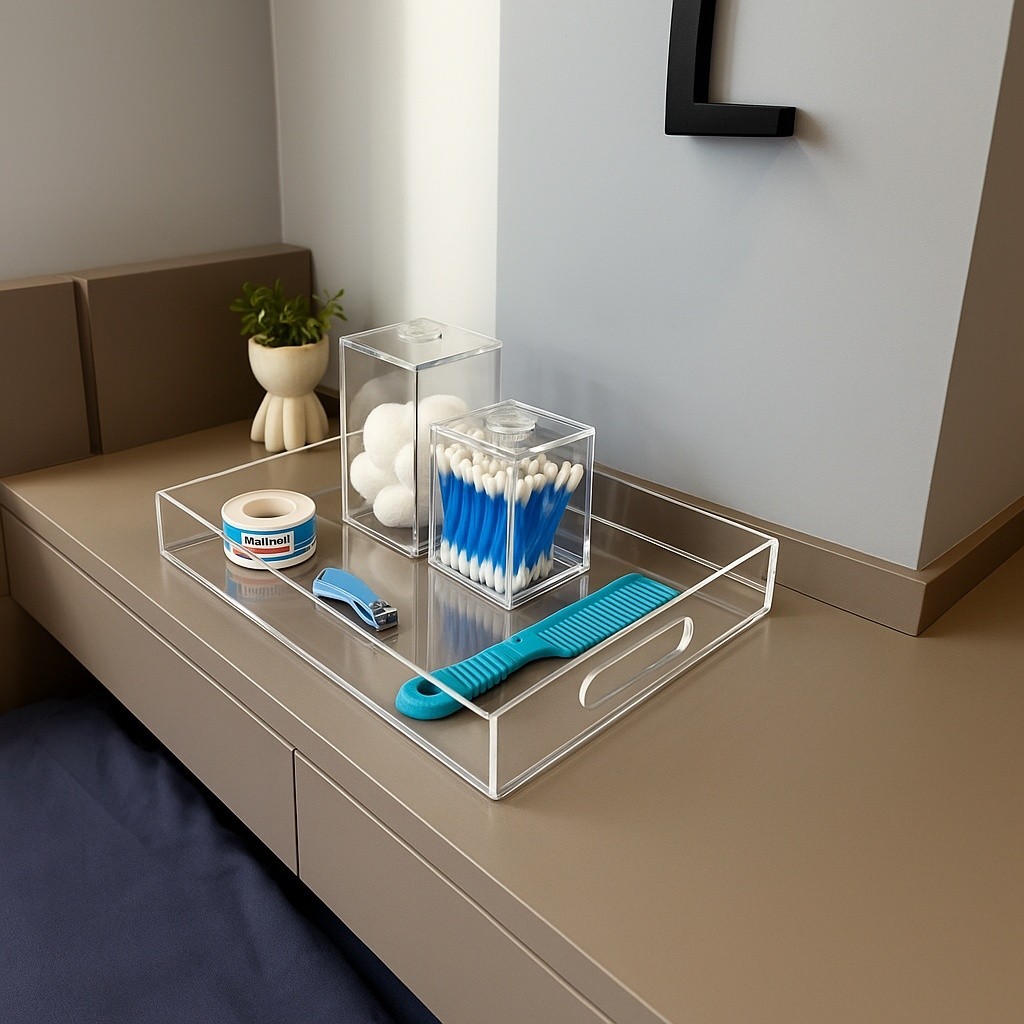 Kit Higiene Para Bebê Com Bandeja Espaçosa E Potes Organizadores