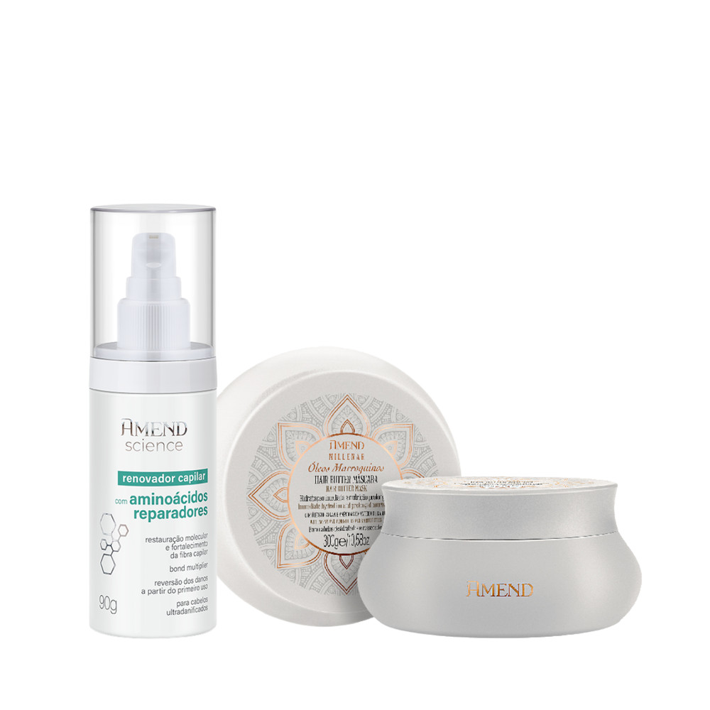 Amend Millenar Óleos Marroquinos Masc 300ml + Science Bond Repair Renovador Capilar 90ml