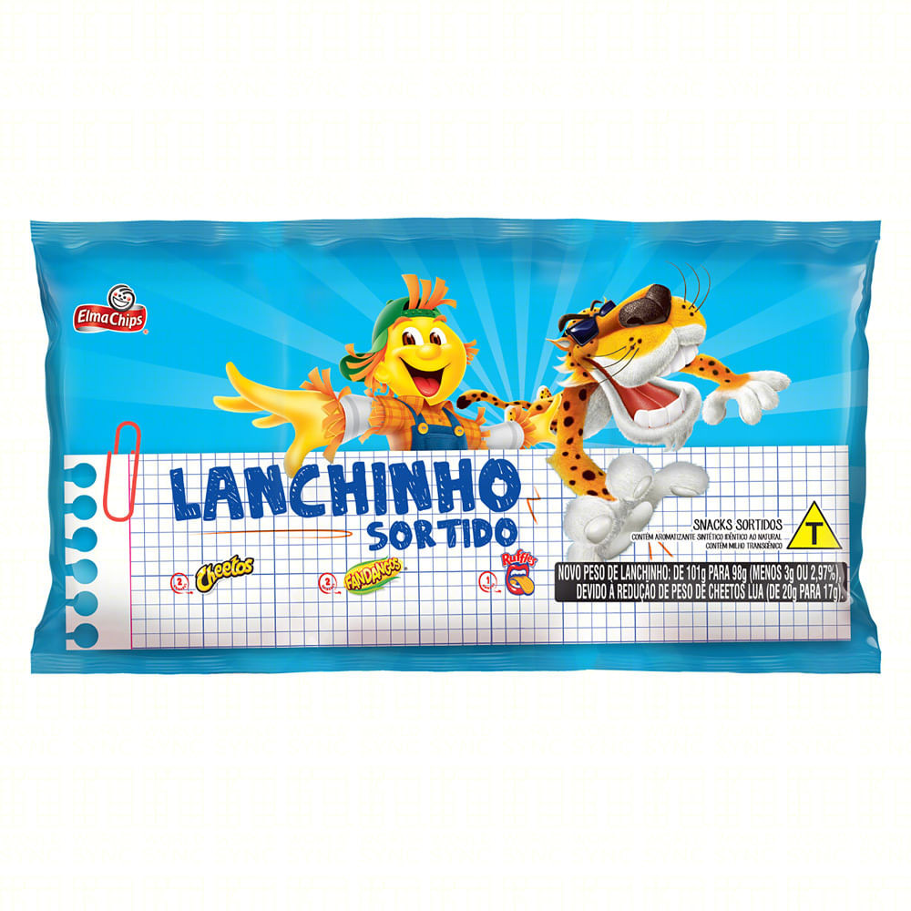 Salgadinho Elma Chips Lanchinho Snack Sortidos 98g - Food & Beverages