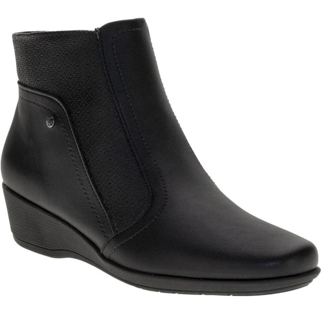 Bota Cano Curto Anabela Pé Quentinho Conforto 143217 Piccadilly