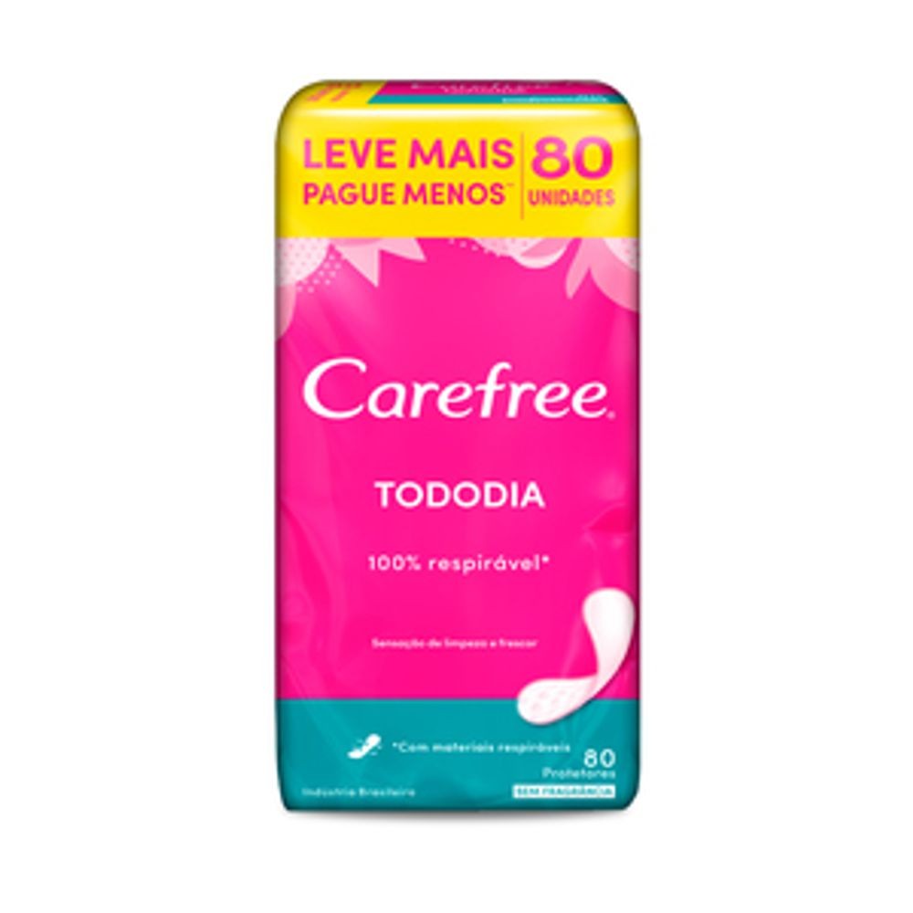 Protetor Diário Carefree Todo Dia Sem Perfume 80 Unidades Leve Mais Por Menos - Health