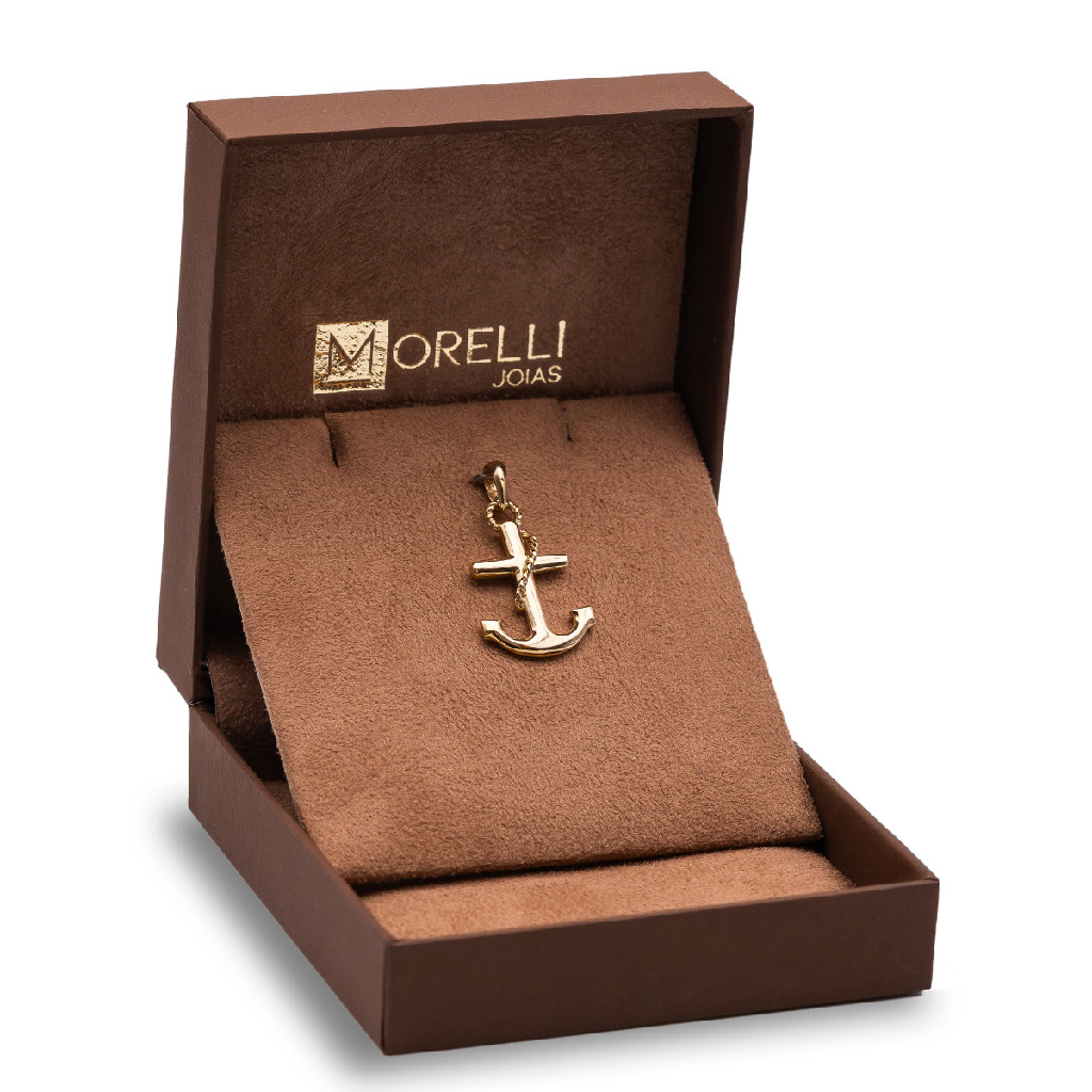 Pingente de Ouro 18k Masculino Âncora Maciça Joia Exclusiva