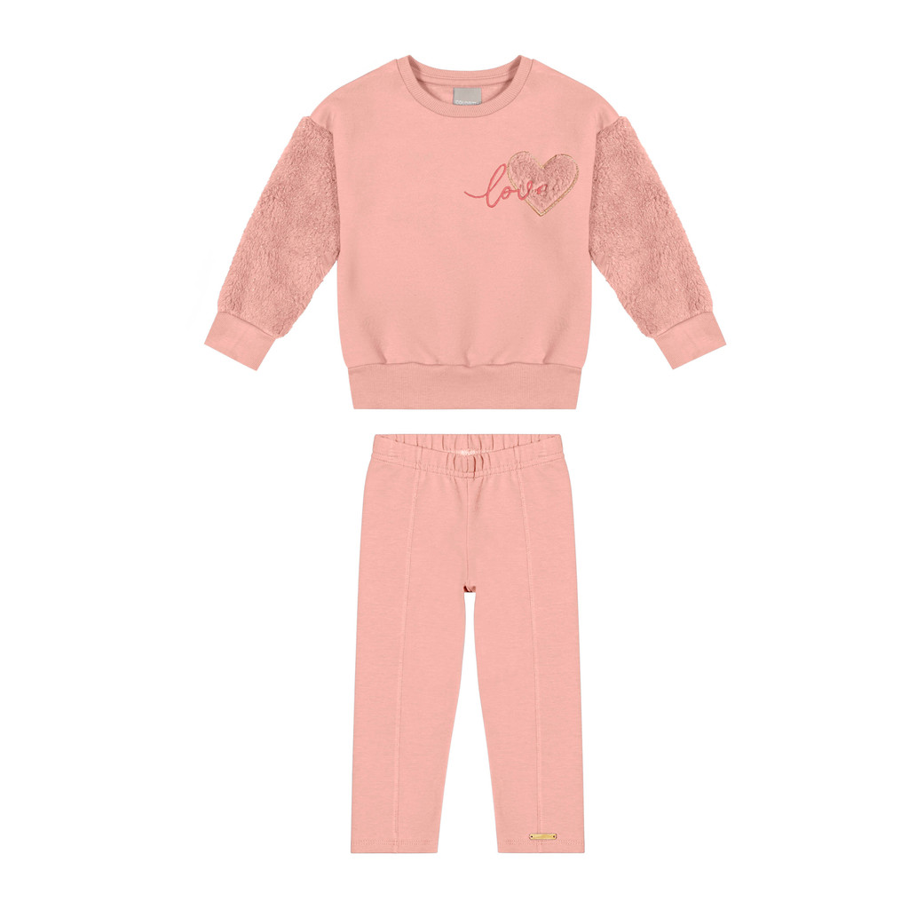Conjunto Infantil Menina Pelúcia Lurex Colorittá Rosa - Baby & Kids Fashion