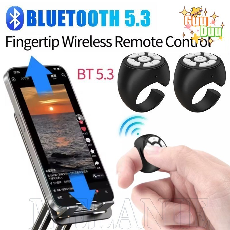 [Guudu] Controle Remoto De Anel Bluetooth-De Dedo Recarregável-Virador De Página Inteligente-Obturador Câmera-Controlado