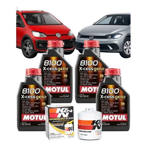 Kit Troca Oleo Motul 8100 5w40 + Filtro K&n Vw Tsi 1.0 E 1.4