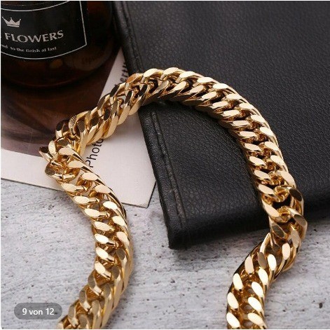 Colar Feminino Corrente Cubana Grossa 12 MM Folheado a Ouro 18k Colares Choker Moda Acessórios Femininos