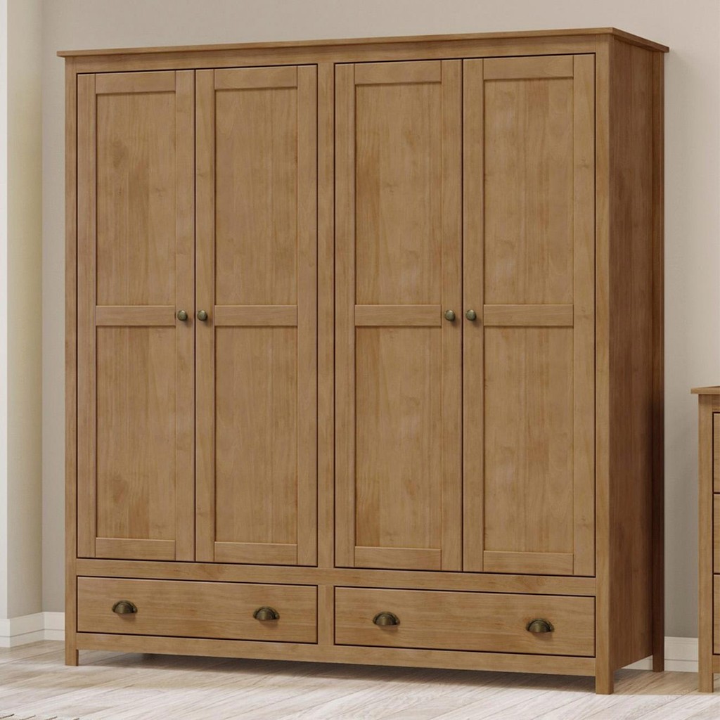 Guarda Roupa Casal 176cm 4 Portas 2 Gavetas Lázio Freijó F07 - Mpozenato