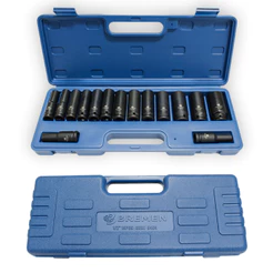 Jogo de Soquetes de Impacto Bremen 1/2" com 15 Peças Profissional