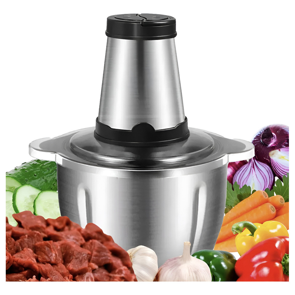 Multiprocessador De Alimentos Picador Elétrico 4 Lâminas 3Litros 220V e 110V