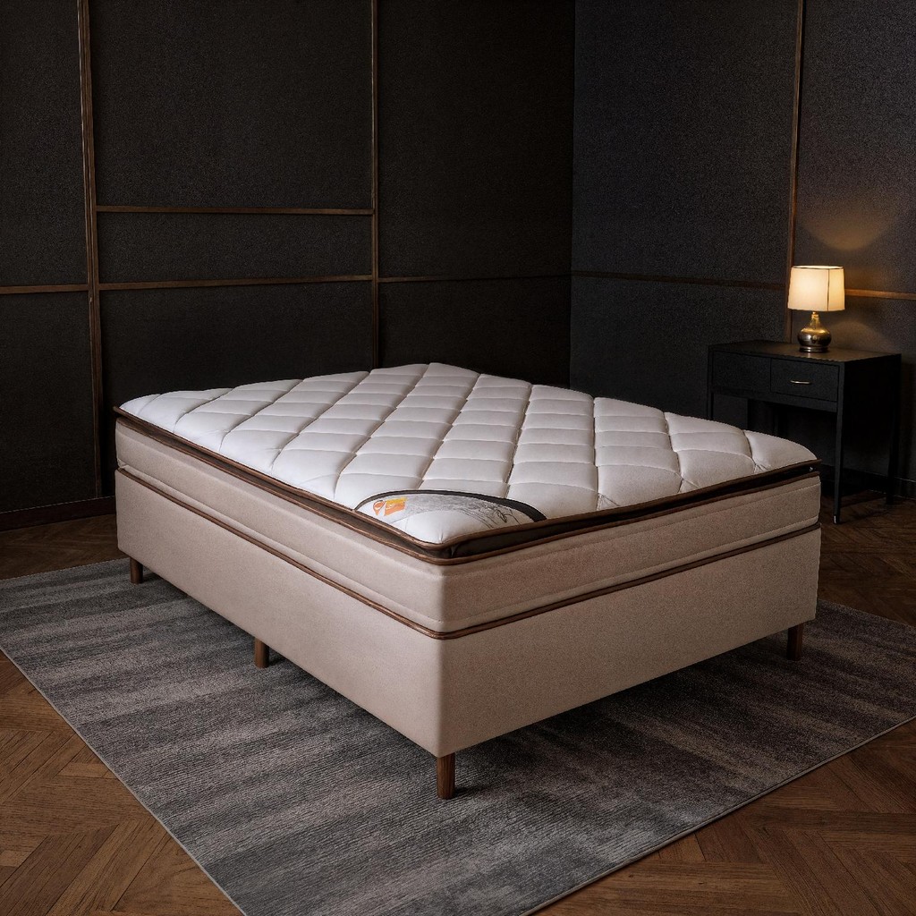 Colchão Casal Molas Ensacadas Colorado + Base 138x188x67 em Oferta na Shopee
