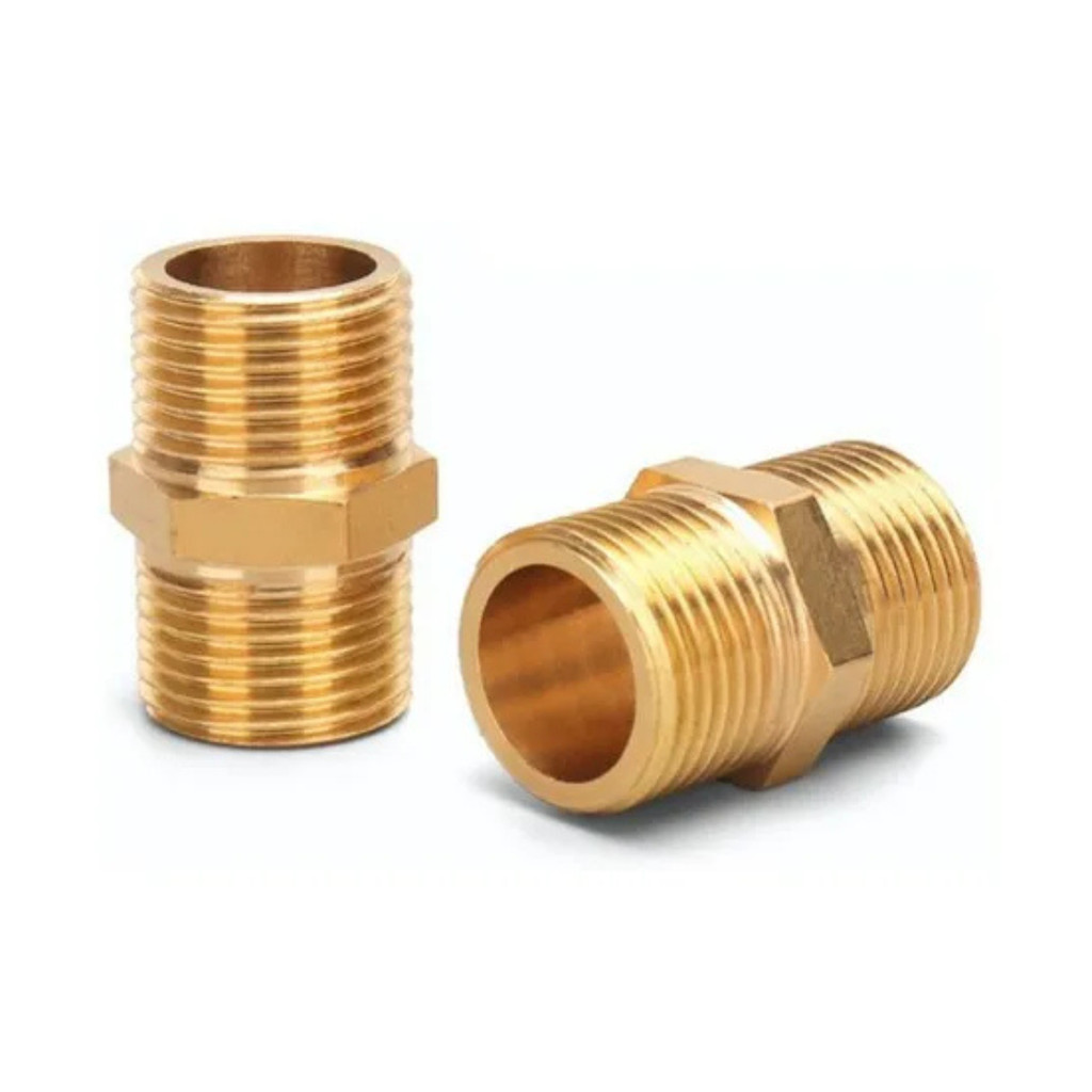 2 peças niple duplo conexão latão 3/4 - 3/4 rosca bsp - kit