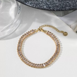 Pulseira em aço inox com zircônia em Oferta na Shopee