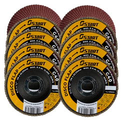Kit 10 Peças Disco De Corte Flap 4.1/2 ( 115mm ) Grão 40 Oz