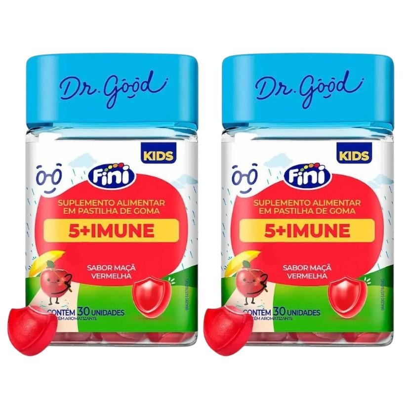 Kit Dr. Good 5+ Imune Kids Sabor Maçã Vermelha Com 2 Potes De 30 gomas Cada