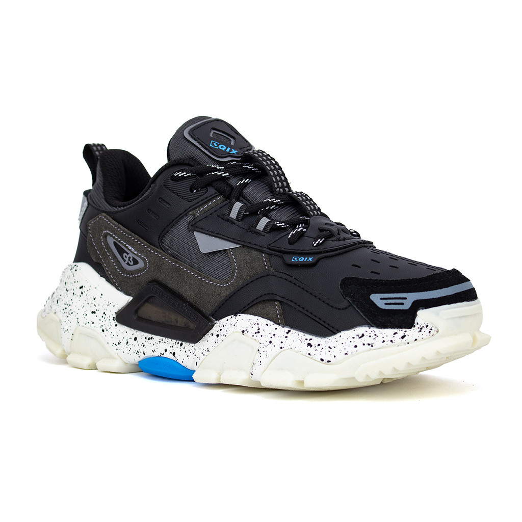 Tênis Qix Trek Preto Grafite Azul Original Refletivo Sneaker