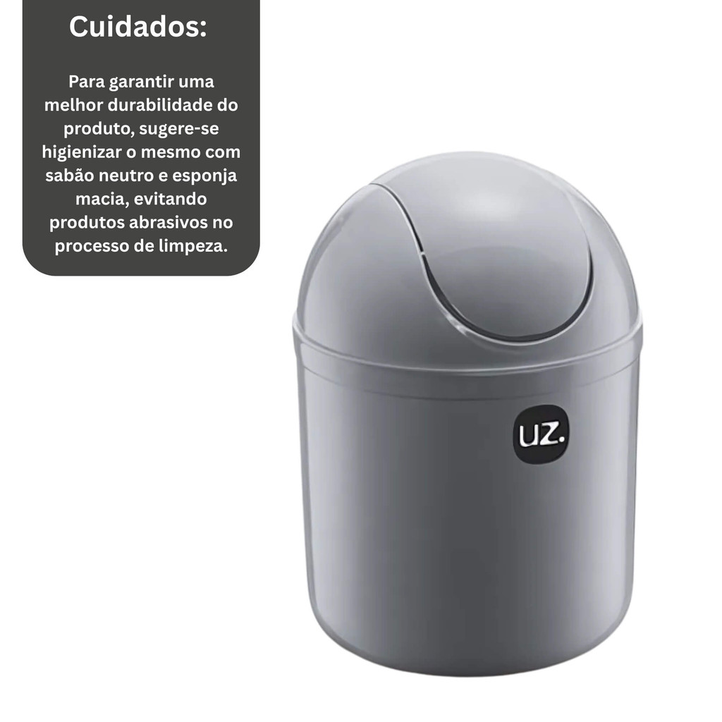 Detalhes do Lixeira de Pia 4 Litros Cinza Titânio UZ Utilidades - UZ350-CIN