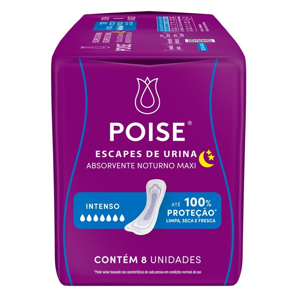 Absorvente Poise Noturno sem Abas para Escape de Urina - Embalagem com 8 Unidades em Oferta na Shopee