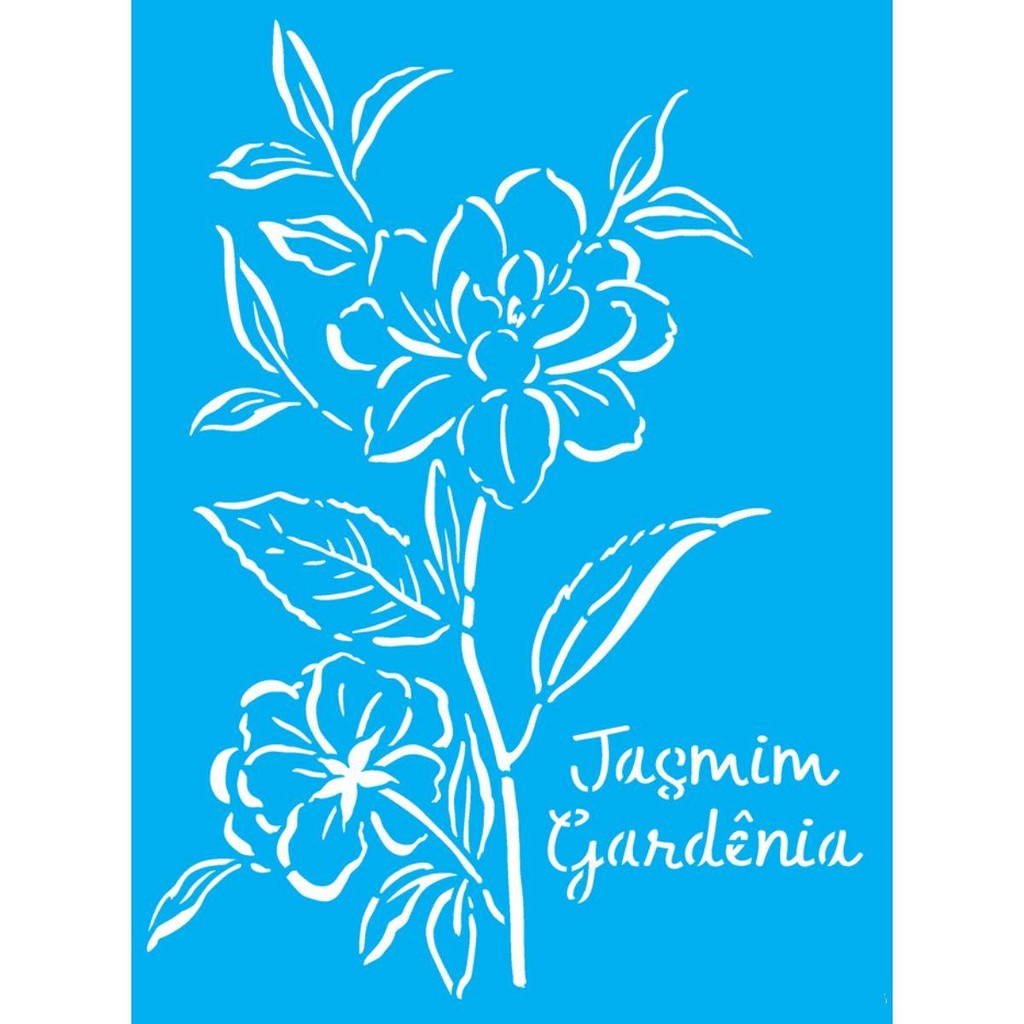 Stencil OPA 20x25 3365 Flores Orgânico Jasmim Gardênia