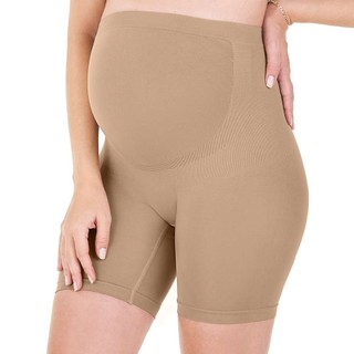 Bermuda Maternity sem Costura Bege em Oferta na Shopee