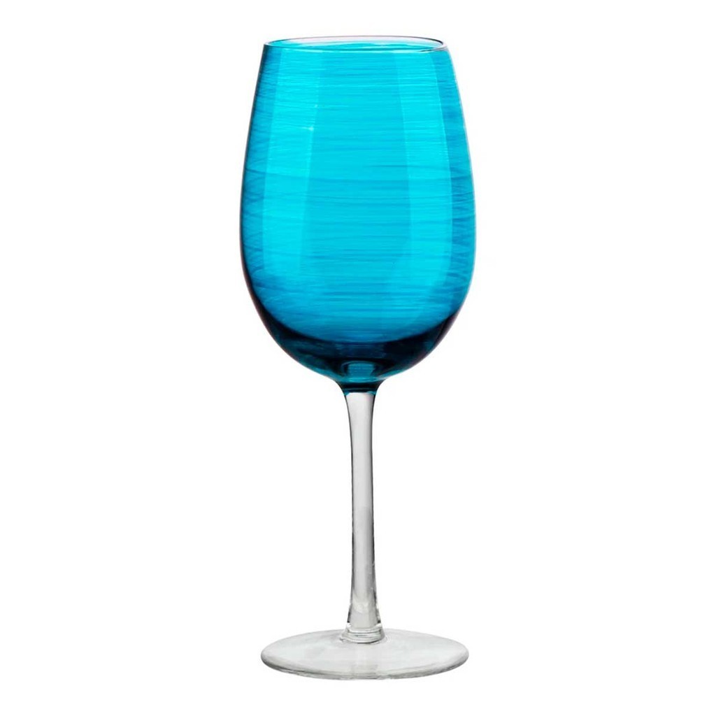 Kit 2 Taças p/Vinho Joy de Vidro Azul Turquesa 485ml