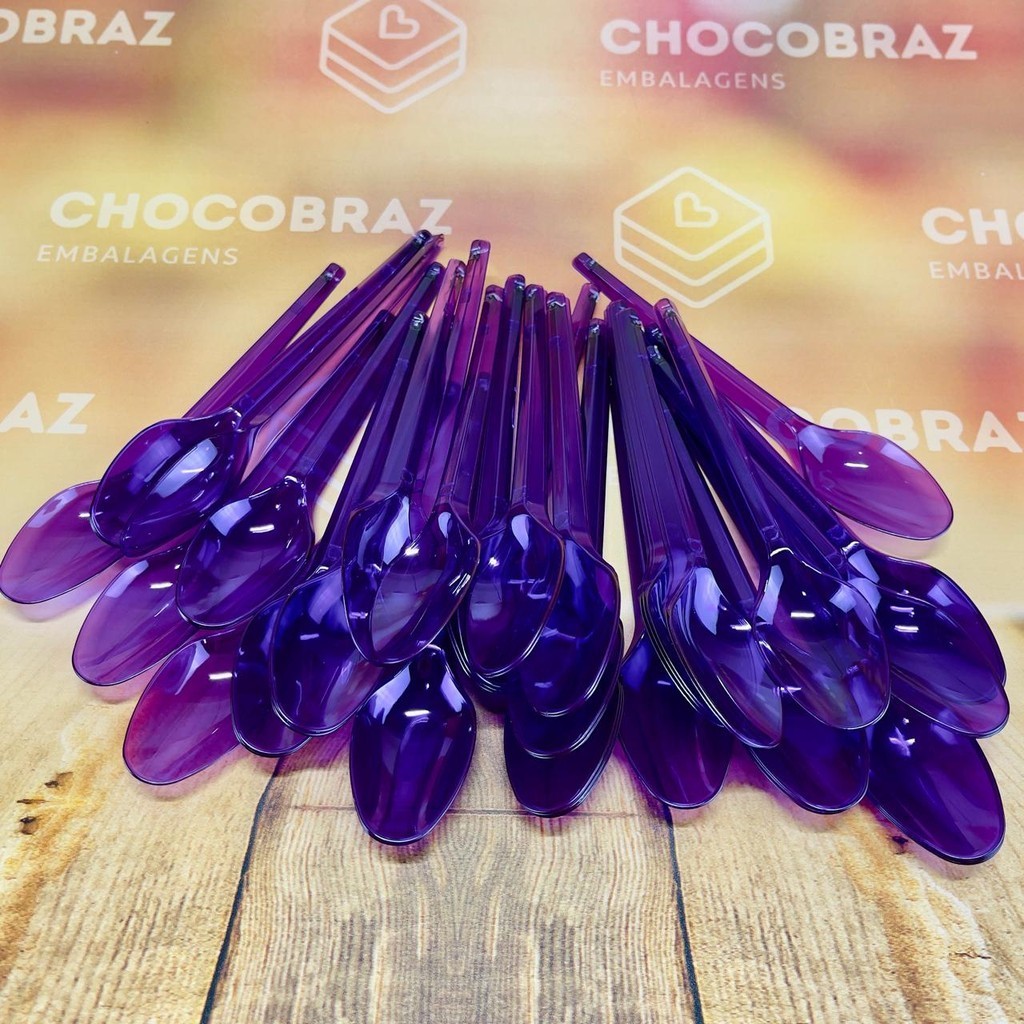 50~250 COLHER SOBREMESA NEON ROXO BELLO FESTAS