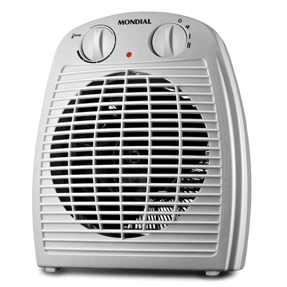 Aquecedor de Ambiente Portátil Elétrico Ar Mondial A-08 1500W 3 em 1 Cinza 127V