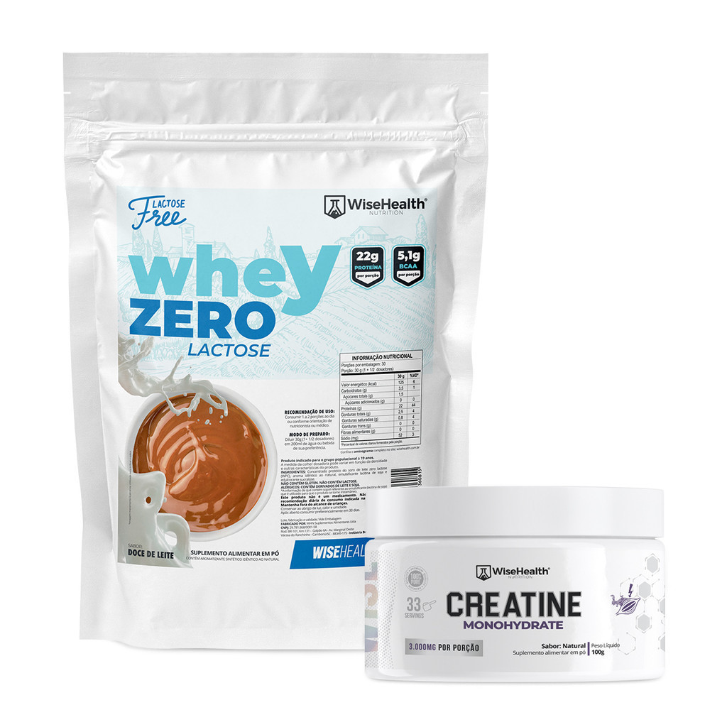 Kit Creatina 100g + Zero Lactose Doce de Leite 900g - Wise