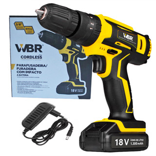 Parafusadeira Furadeira Impacto 30Nm Sem Fio 18v Reverso Led WBR em Oferta na Shopee