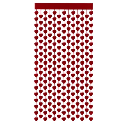 Cortina Decorativa Painel Mágico - Corações Vermelho Metalizado - 1x2m - 1 unidade - Rizzo